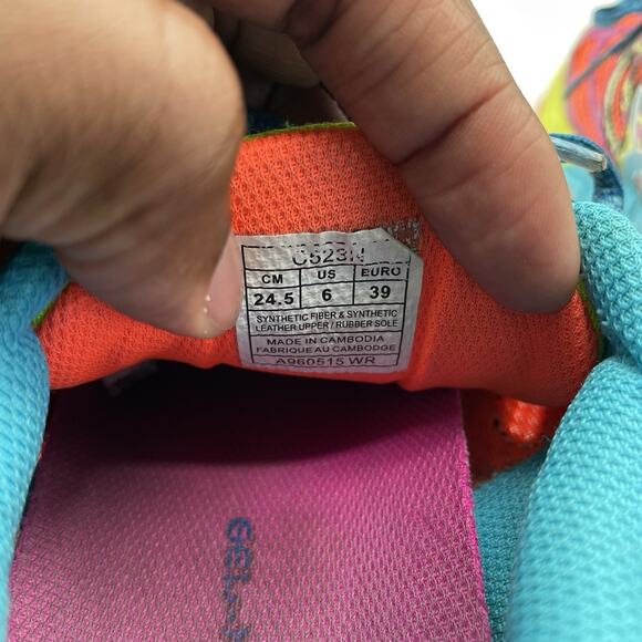 Asics Girl Kids Gel-Noosa Tri 10 GS Running Shoes Colorful C523N Size 6 - Picture 6 of 8